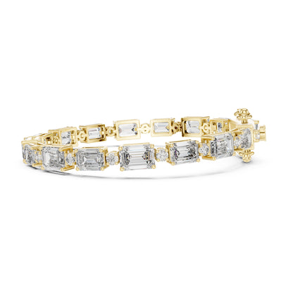 Vera 12 Carat Emerald Lab Grown Diamond Collet Tennis Bracelet