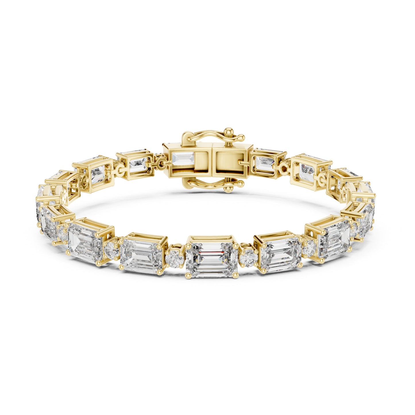 Vera 12 Carat Emerald Lab Grown Diamond Collet Tennis Bracelet