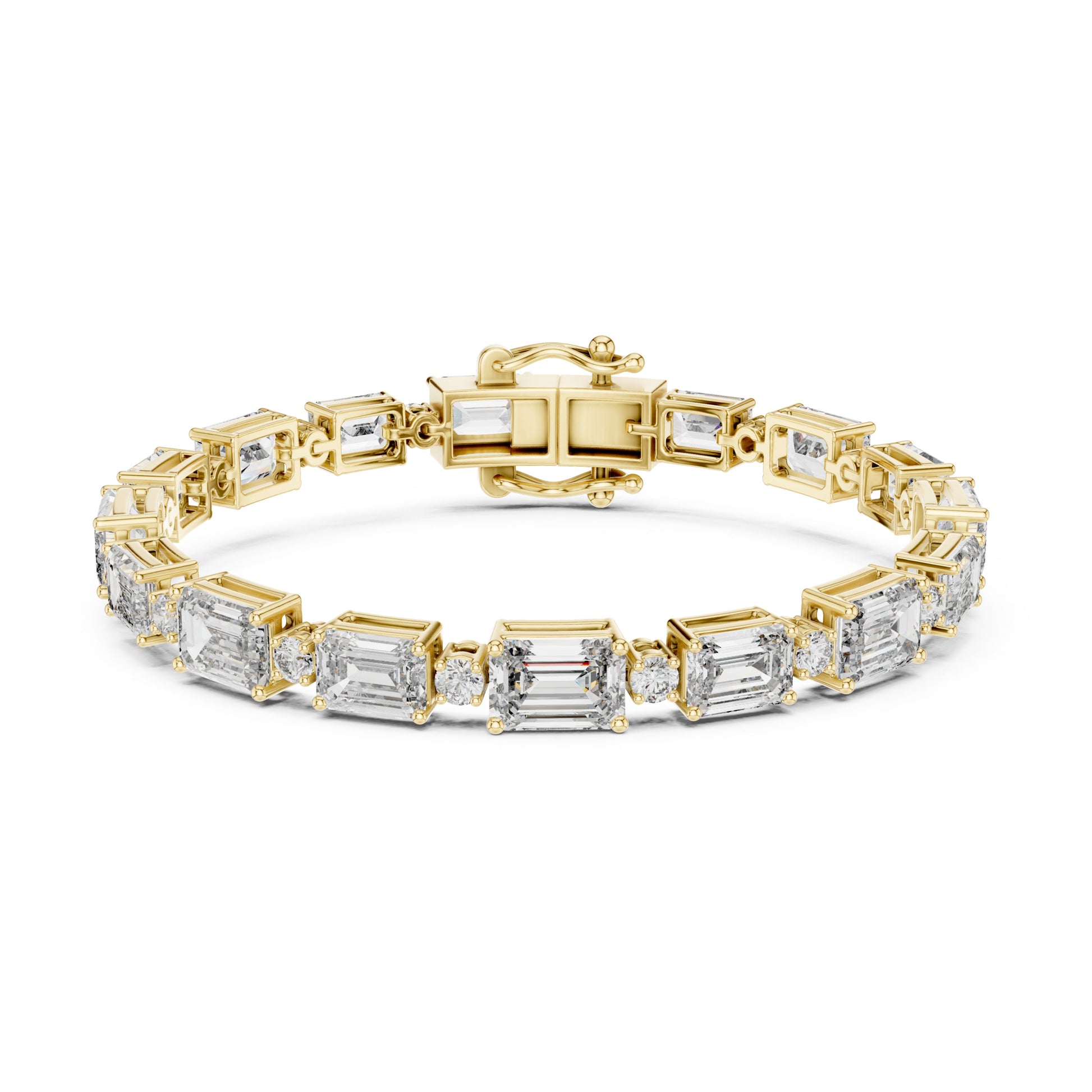 Vera 12 Carat Emerald Lab Grown Diamond Collet Tennis Bracelet