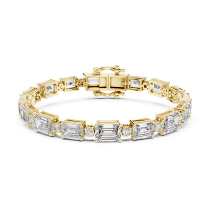Vera 12 Carat Emerald Lab Grown Diamond Collet Tennis Bracelet