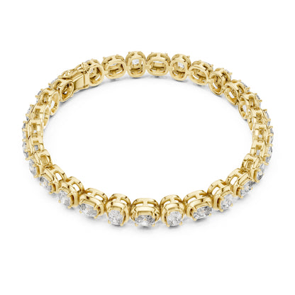 Aurora 7 Carat Cushion Lab Grown Diamond Collet Tennis Bracelet