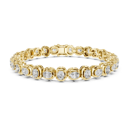 Aurora 7 Carat Cushion Lab Grown Diamond Collet Tennis Bracelet