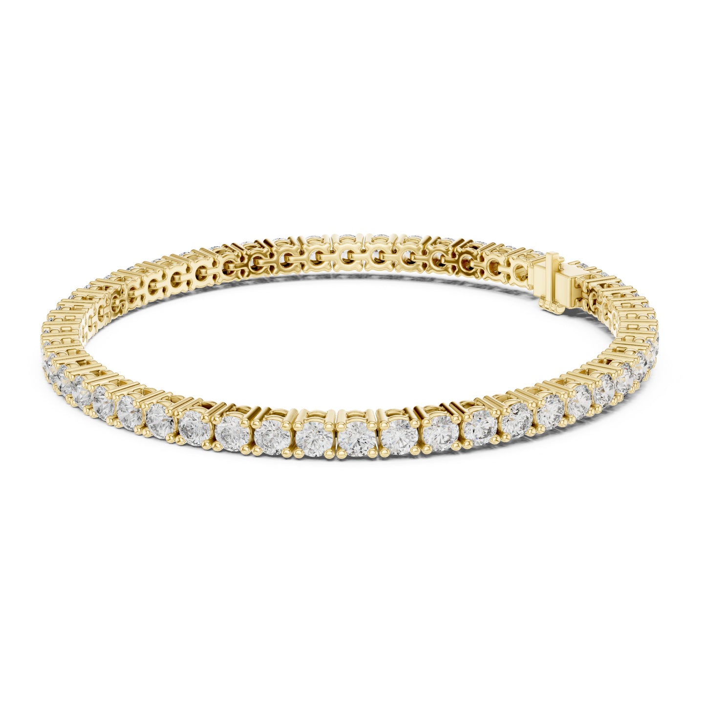 Aurora 7 Carat Round Lab Grown Diamond Collet Tennis Bracelet