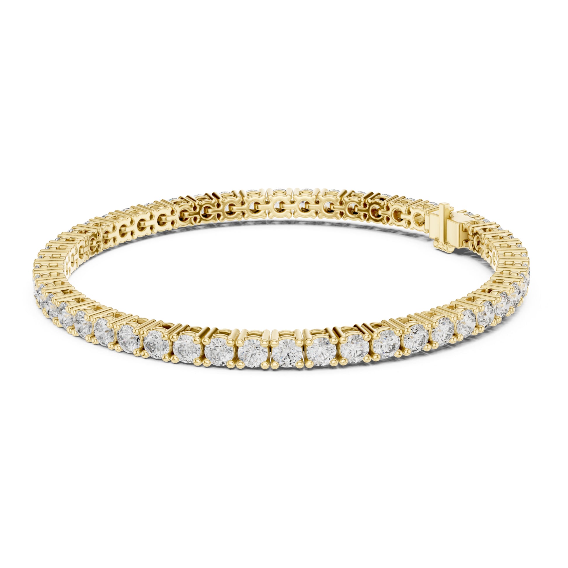 Aurora 7 Carat Round Lab Grown Diamond Collet Tennis Bracelet
