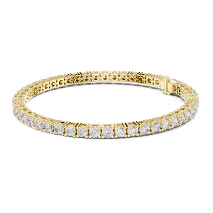Aurora 7 Carat Round Lab Grown Diamond Collet Tennis Bracelet