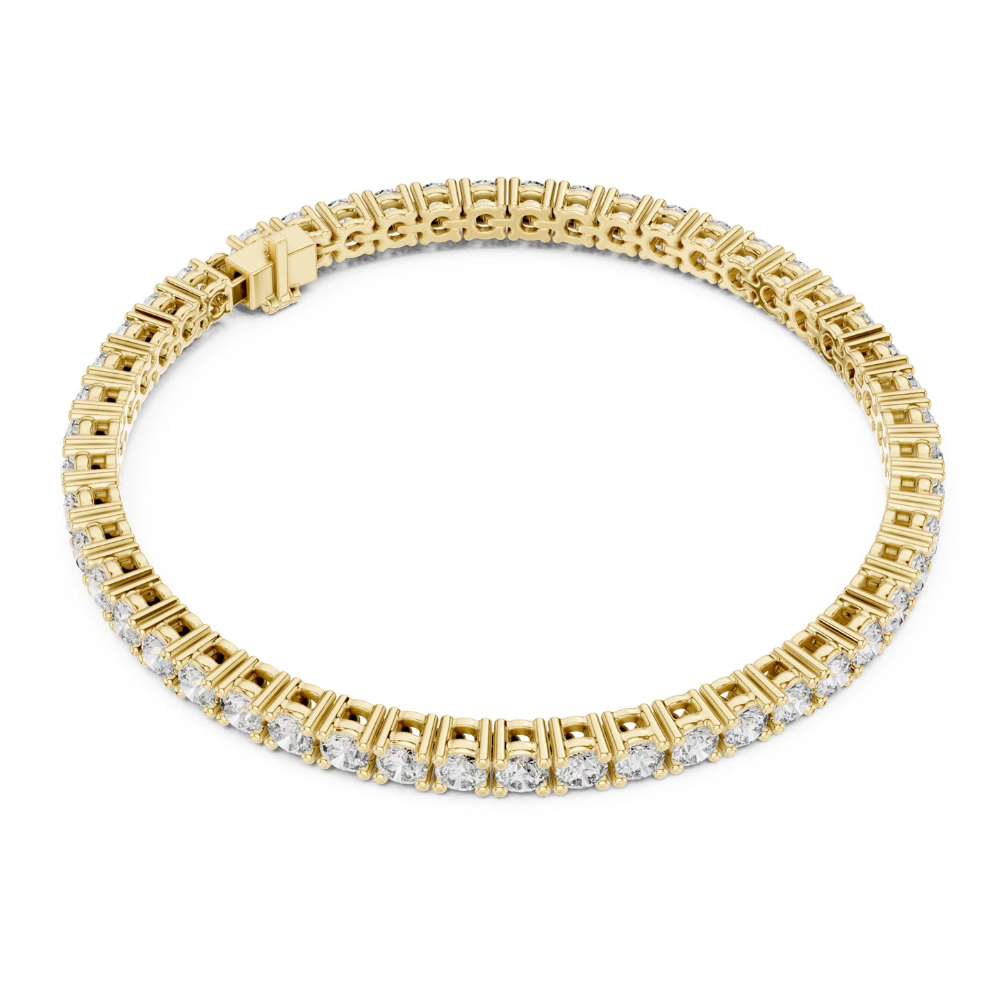 Aurora 7 Carat Round Lab Grown Diamond Collet Tennis Bracelet