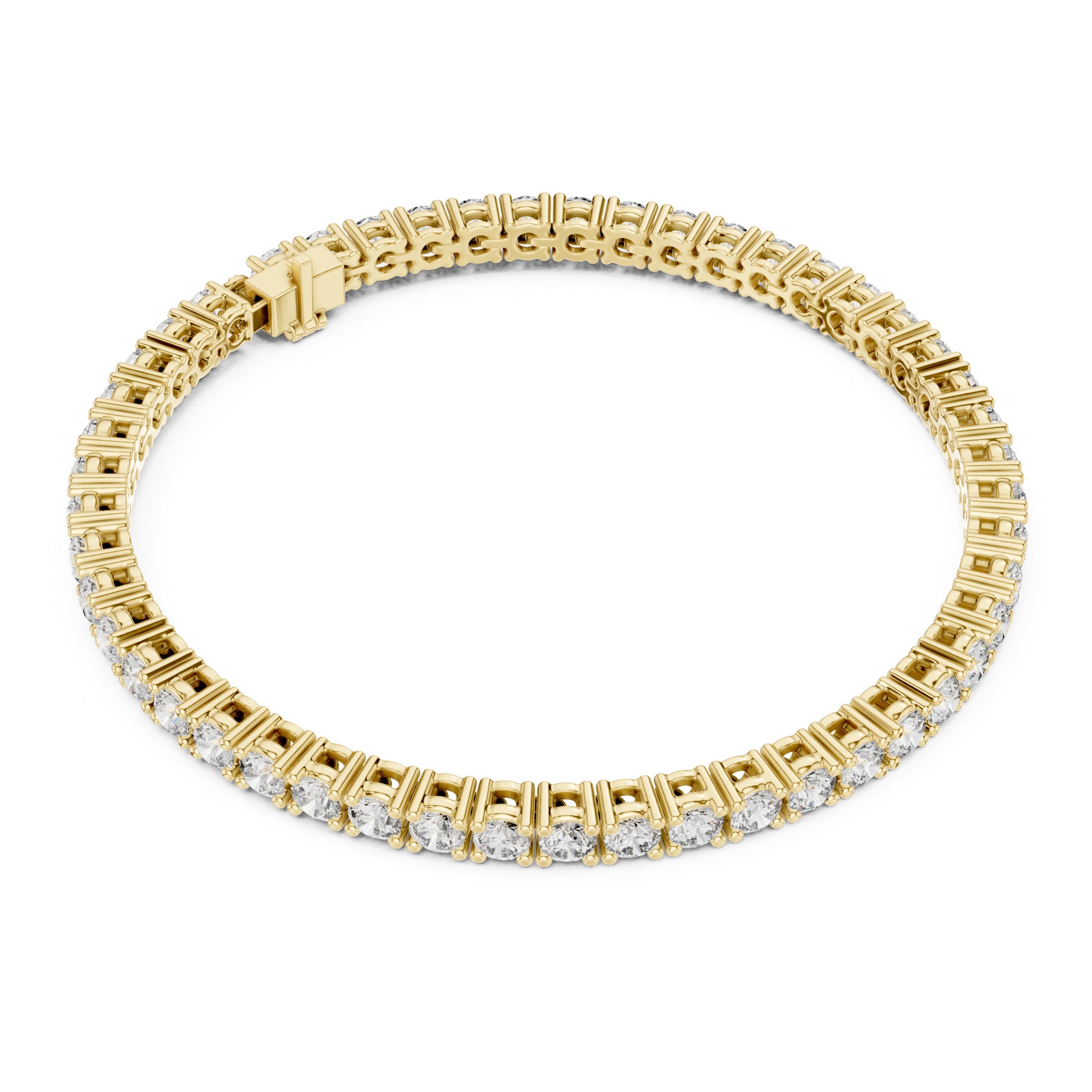 Aurora 7 Carat Round Lab Grown Diamond Collet Tennis Bracelet