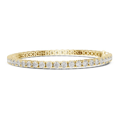 Aurora 7 Carat Round Lab Grown Diamond Collet Tennis Bracelet