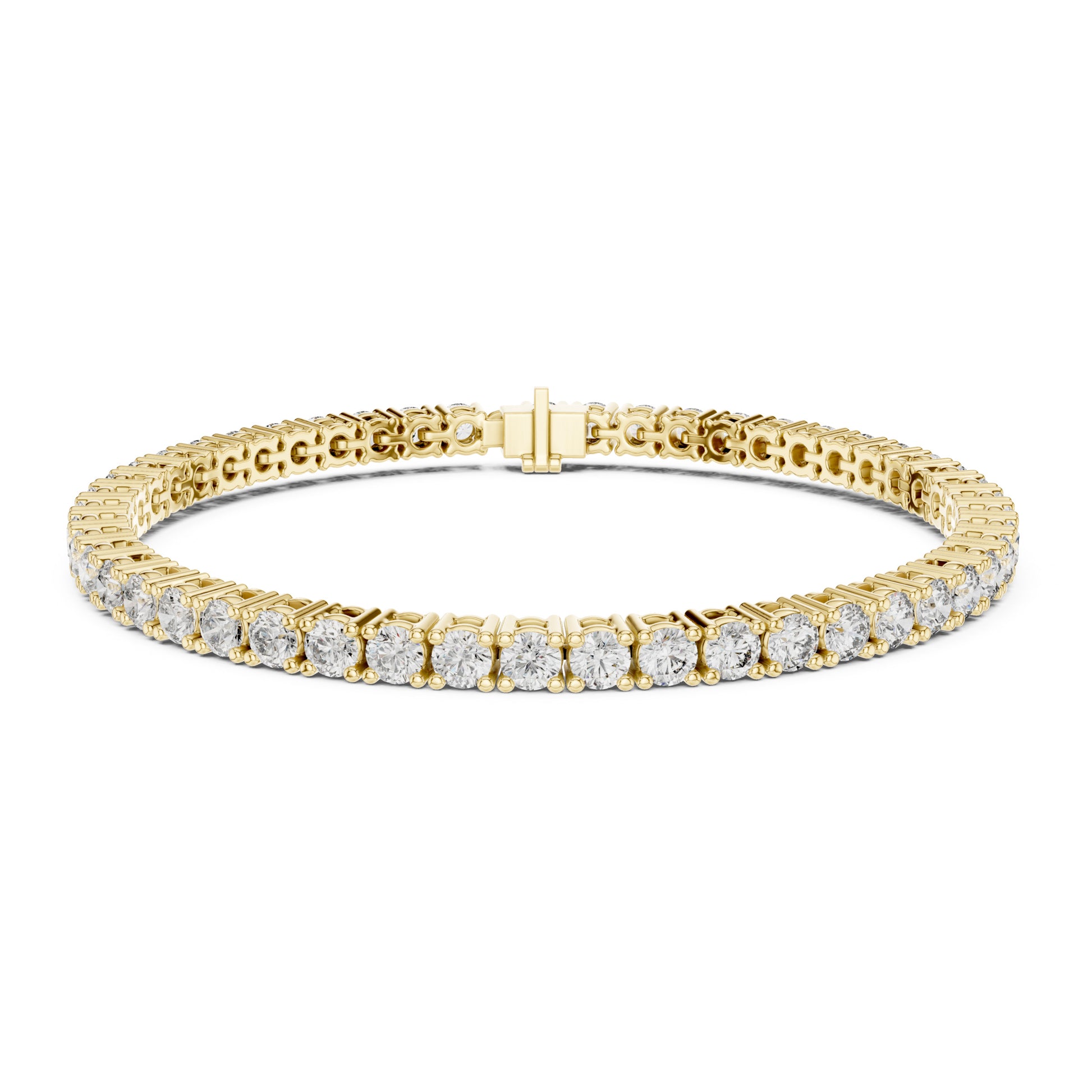 Aurora 7 Carat Round Lab Grown Diamond Collet Tennis Bracelet