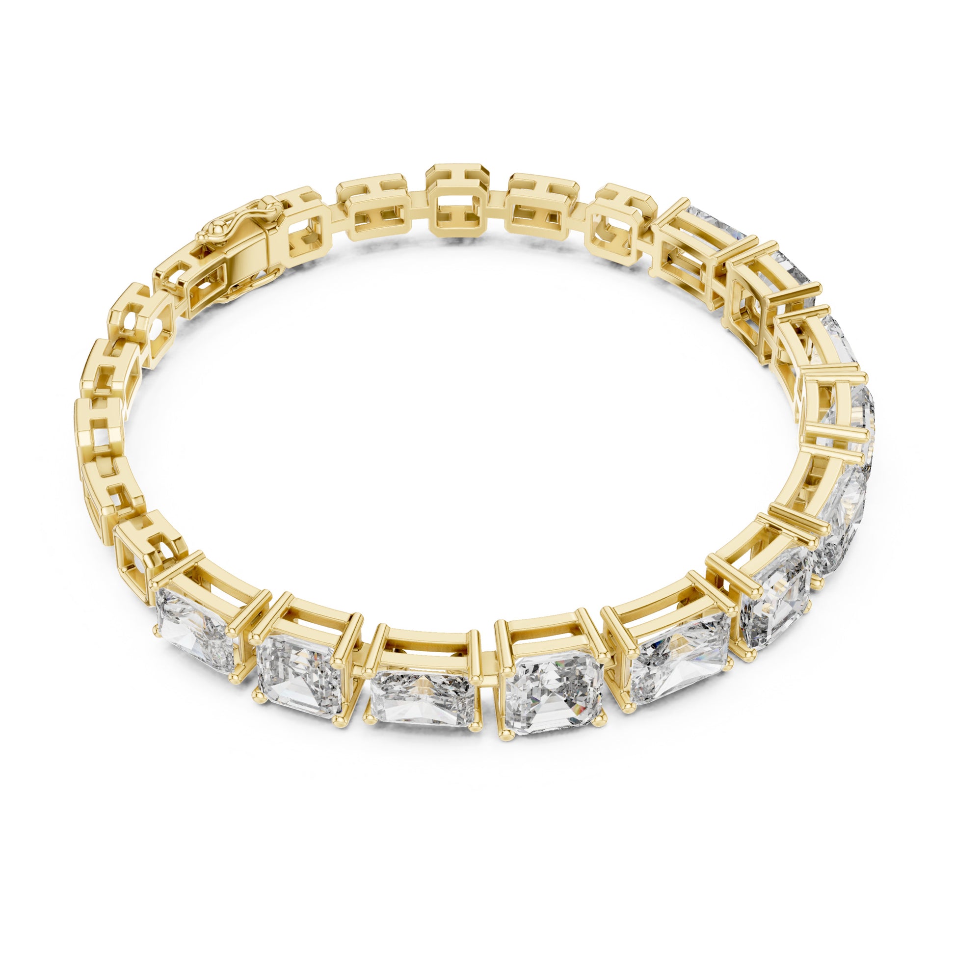Vera 12 Carat Radiant Lab Grown Diamond Collet Tennis Bracelet