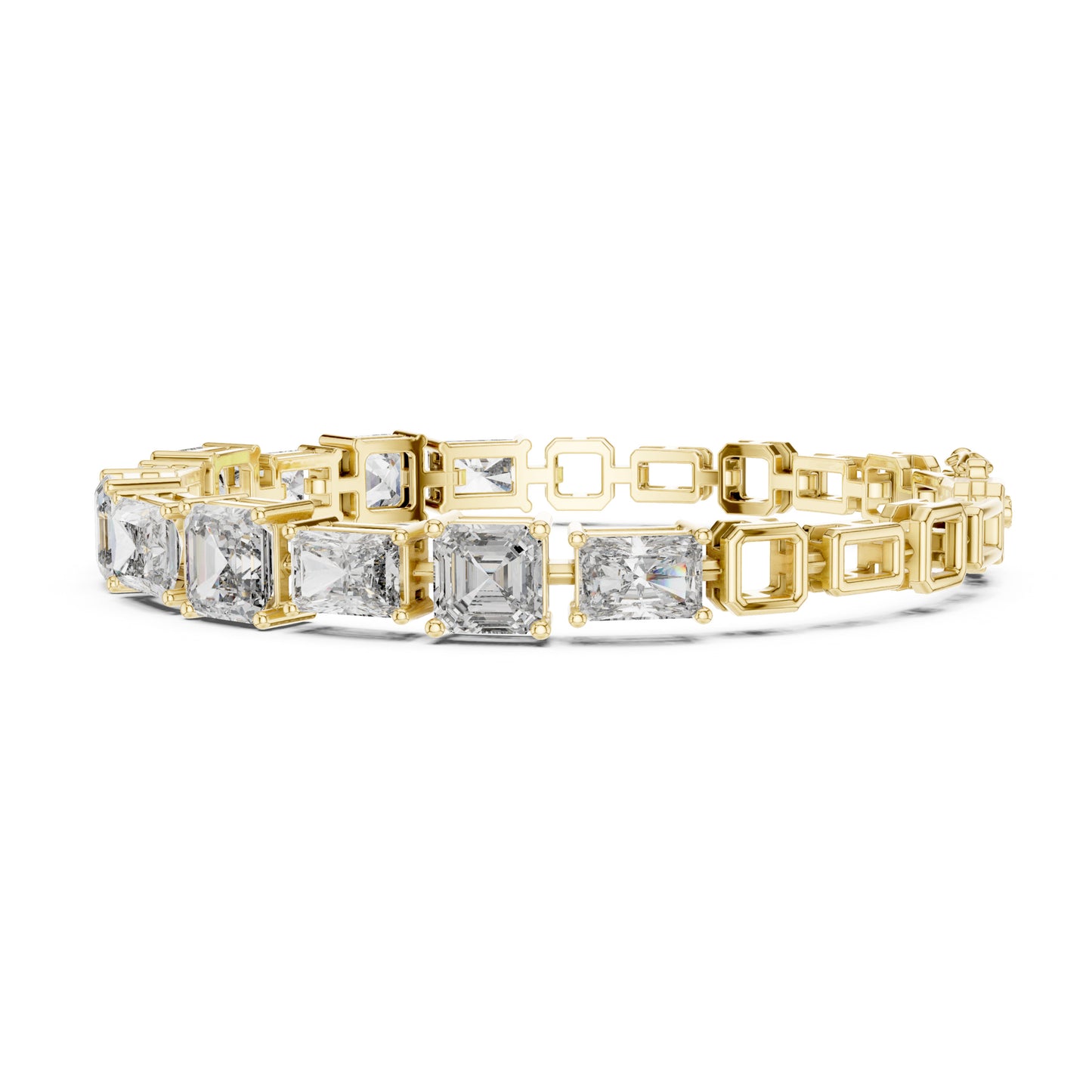 Vera 12 Carat Radiant Lab Grown Diamond Collet Tennis Bracelet