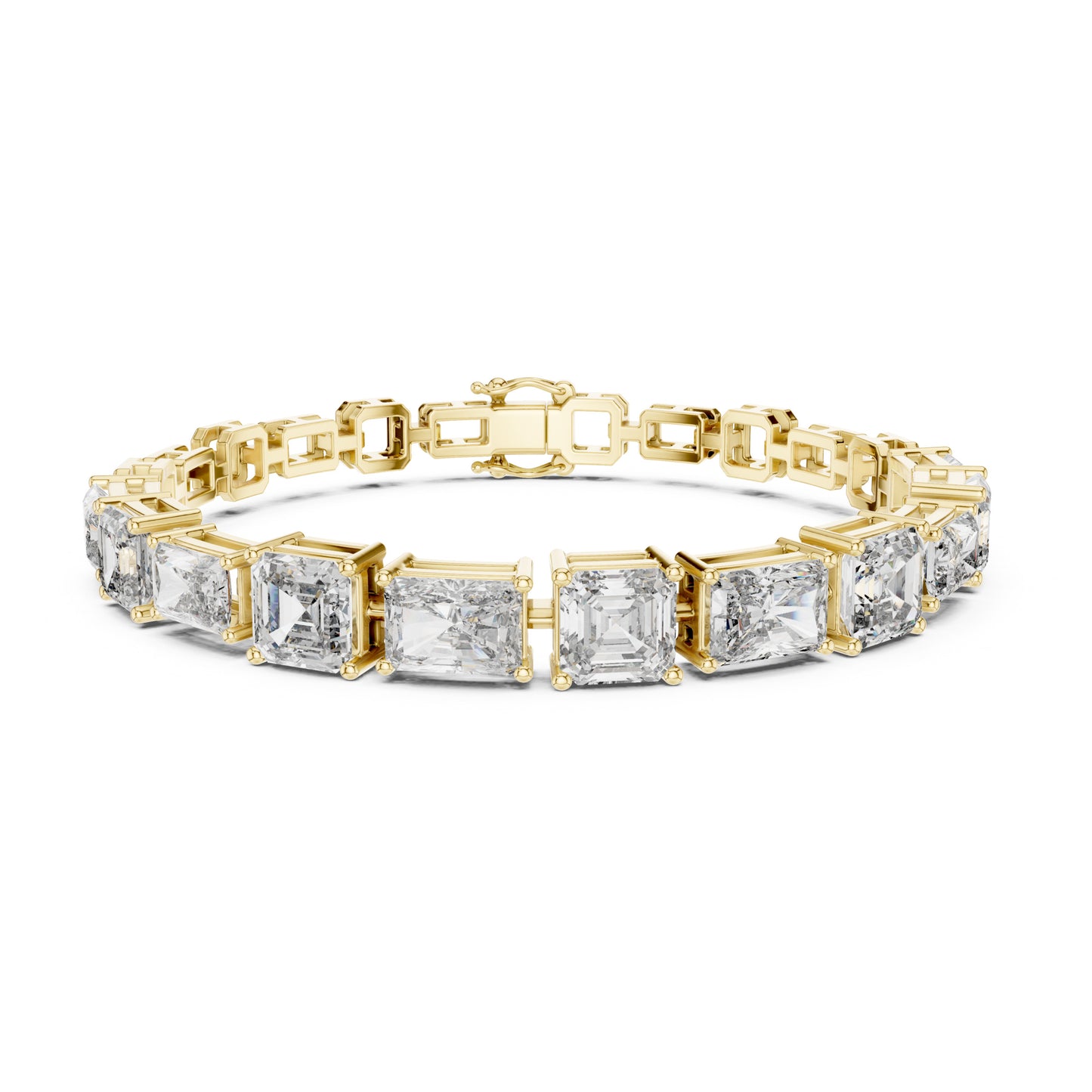 Vera 12 Carat Radiant Lab Grown Diamond Collet Tennis Bracelet