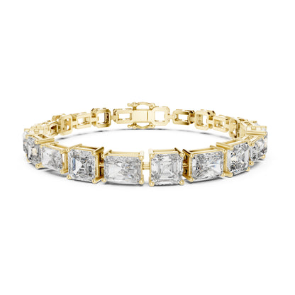 Vera 12 Carat Radiant Lab Grown Diamond Collet Tennis Bracelet