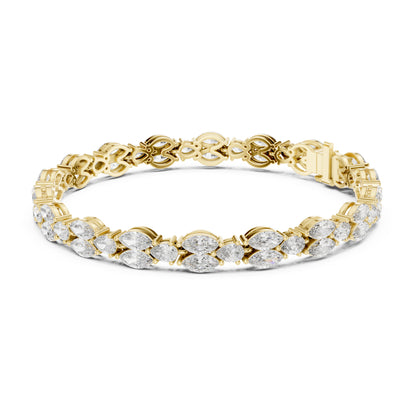 Aurora 10 Carat Marquise Lab Grown Diamond Tennis Bracelet