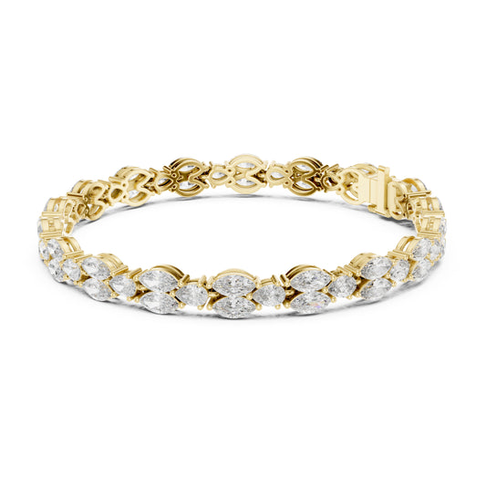 Aurora 10 Carat Marquise Lab Grown Diamond Tennis Bracelet