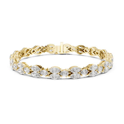 Aurora 10 Carat Marquise Lab Grown Diamond Tennis Bracelet