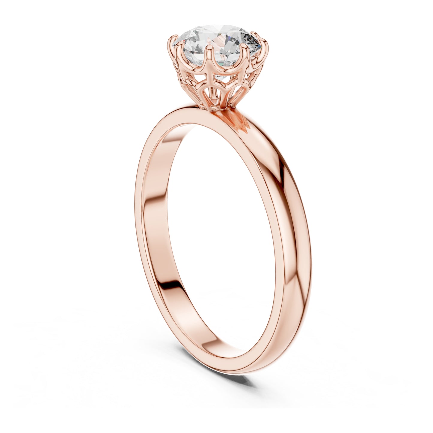 Clara 1 Carat Round Lab Grown Diamond Claw Solitaire Engagement Ring 01-0002