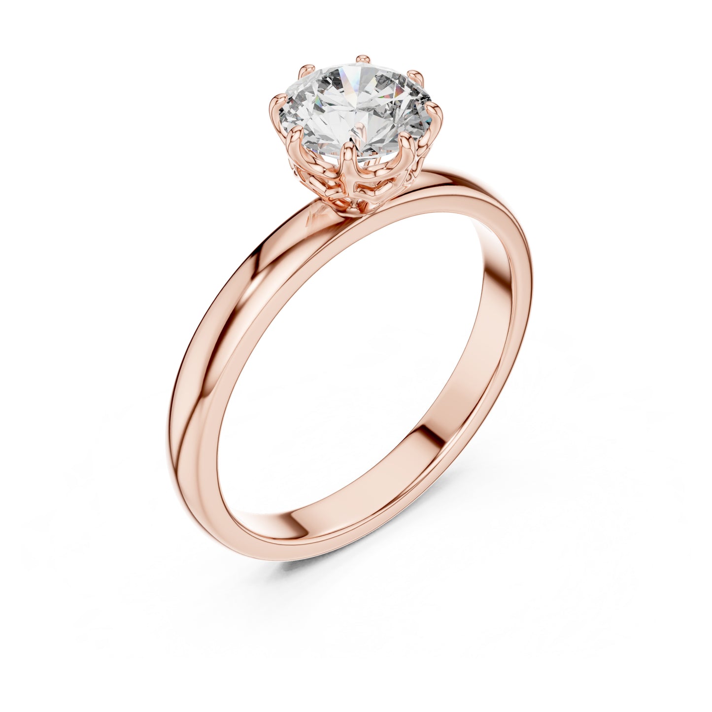 Clara 1 Carat Round Lab Grown Diamond Claw Solitaire Engagement Ring 01-0002