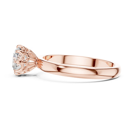 Clara 1 Carat Round Lab Grown Diamond Claw Solitaire Engagement Ring 01-0002