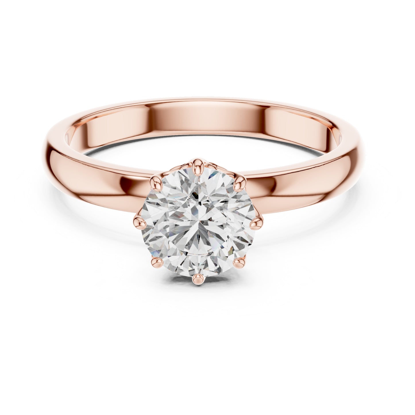 Clara 1 Carat Round Lab Grown Diamond Claw Solitaire Engagement Ring 01-0002