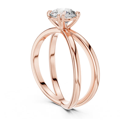 Livia 1 Carat Round Lab Grown Diamond Split Shank Engagement Ring