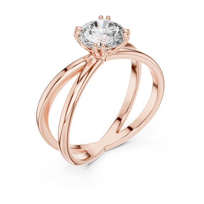 Livia 1 Carat Round Lab Grown Diamond Split Shank Engagement Ring