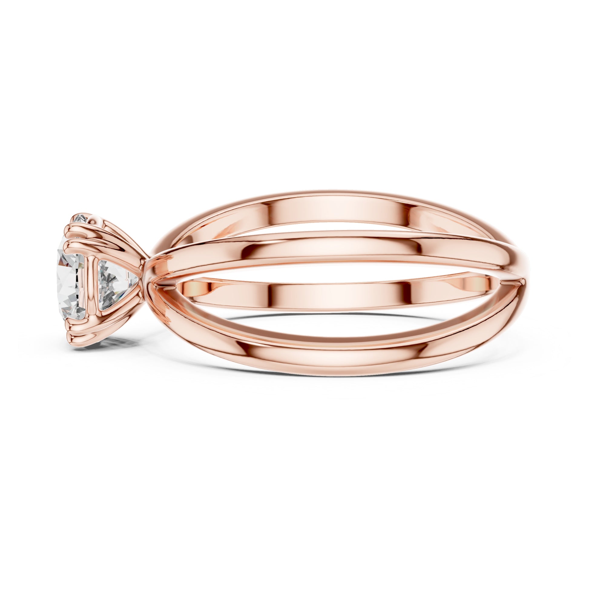 Livia 1 Carat Round Lab Grown Diamond Split Shank Engagement Ring