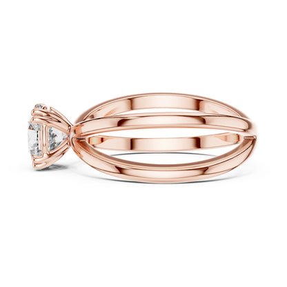 Livia 1 Carat Round Lab Grown Diamond Split Shank Engagement Ring