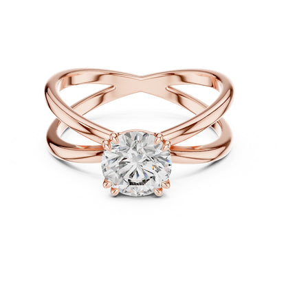 Livia 1 Carat Round Lab Grown Diamond Split Shank Engagement Ring