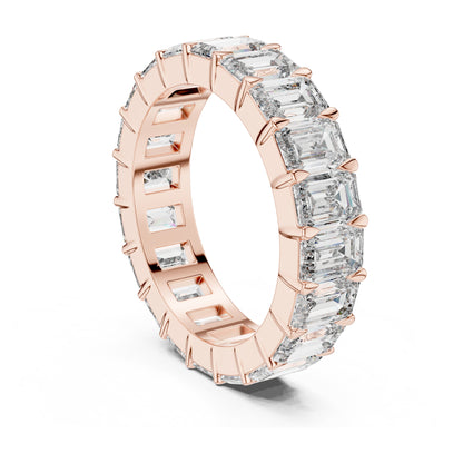 Aurora 6 Carat Emerald Lab Grown Diamond Emerald Cut Eternity Ring
