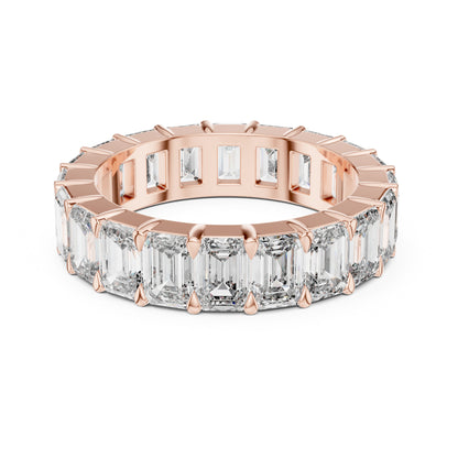 Aurora 6 Carat Emerald Lab Grown Diamond Emerald Cut Eternity Ring