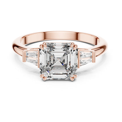 Vera 2 Carat Emerald Lab Grown Diamond Graduated Three Stone Ring