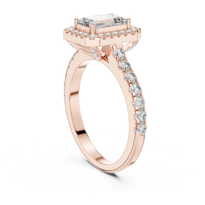 Celeste 1 Carat Emerald Lab Grown Diamond Halo Ring