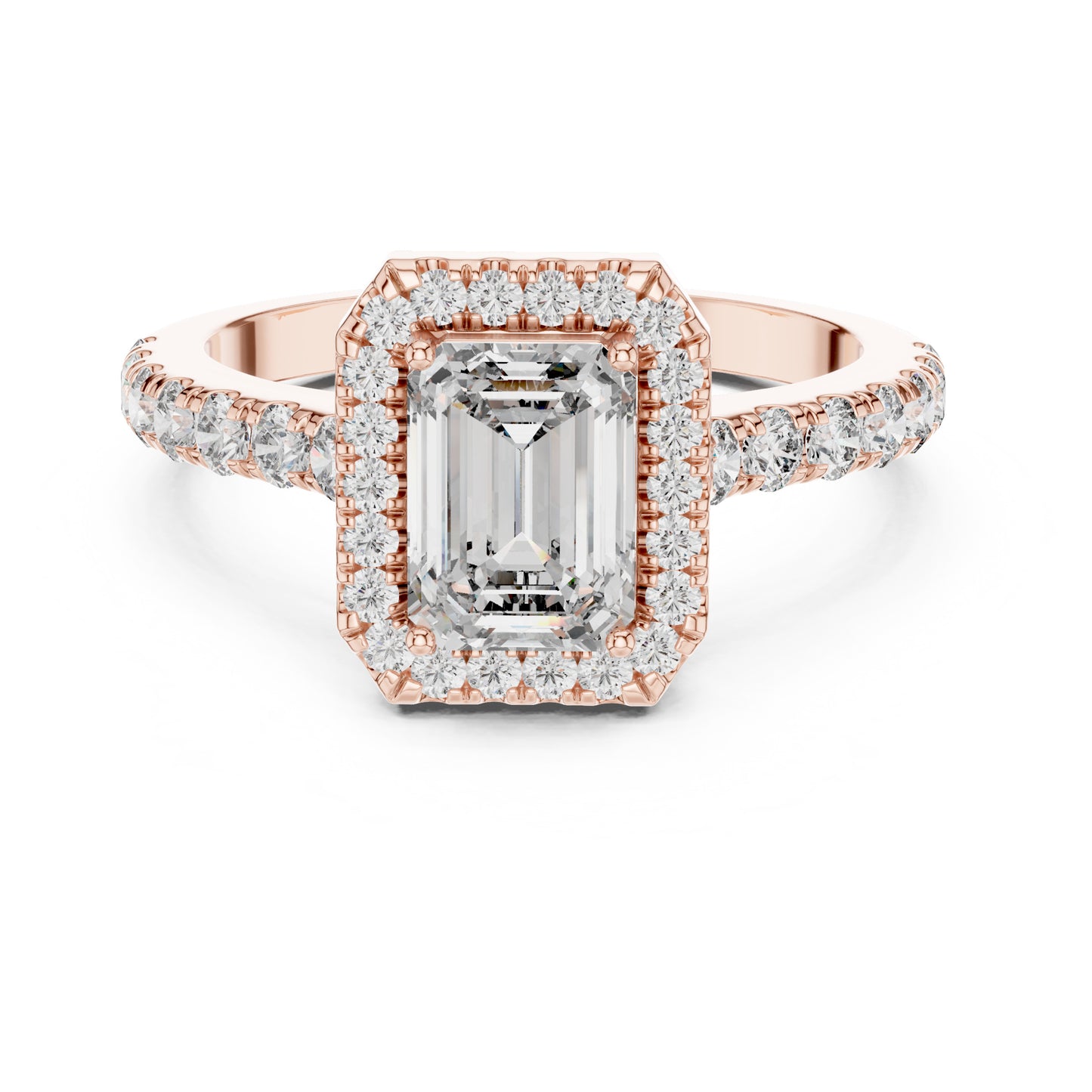 Celeste 1 Carat Emerald Lab Grown Diamond Halo Ring
