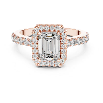Celeste 1 Carat Emerald Lab Grown Diamond Halo Ring