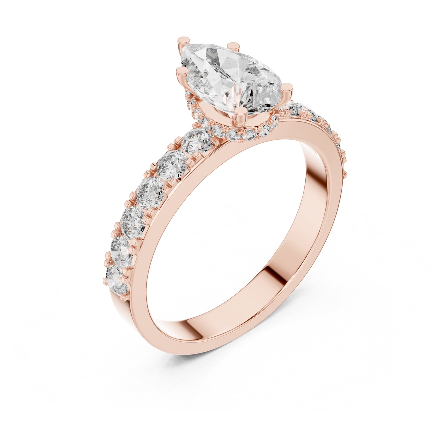 Celeste 1 Carat Pear Lab Grown Diamond Halo Ring