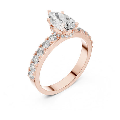 Celeste 1 Carat Pear Lab Grown Diamond Halo Ring
