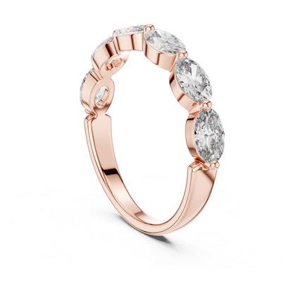 Aurora 2 Carat Oval Lab Grown Diamond Half Eternity Ring