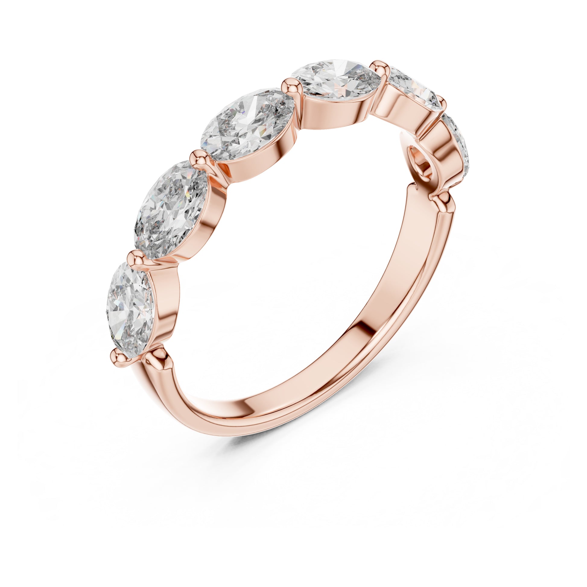 Aurora 2 Carat Oval Lab Grown Diamond Half Eternity Ring