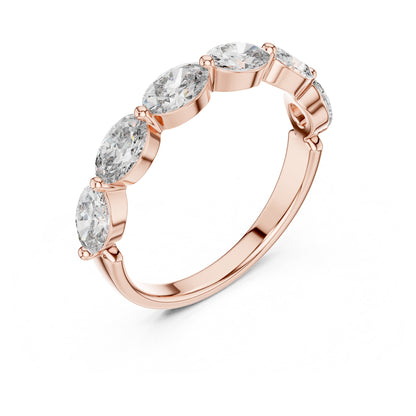 Aurora 2 Carat Oval Lab Grown Diamond Half Eternity Ring