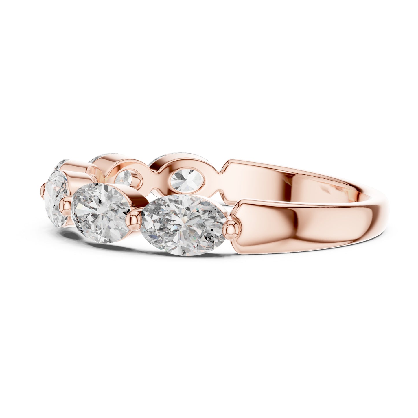 Aurora 2 Carat Oval Lab Grown Diamond Half Eternity Ring
