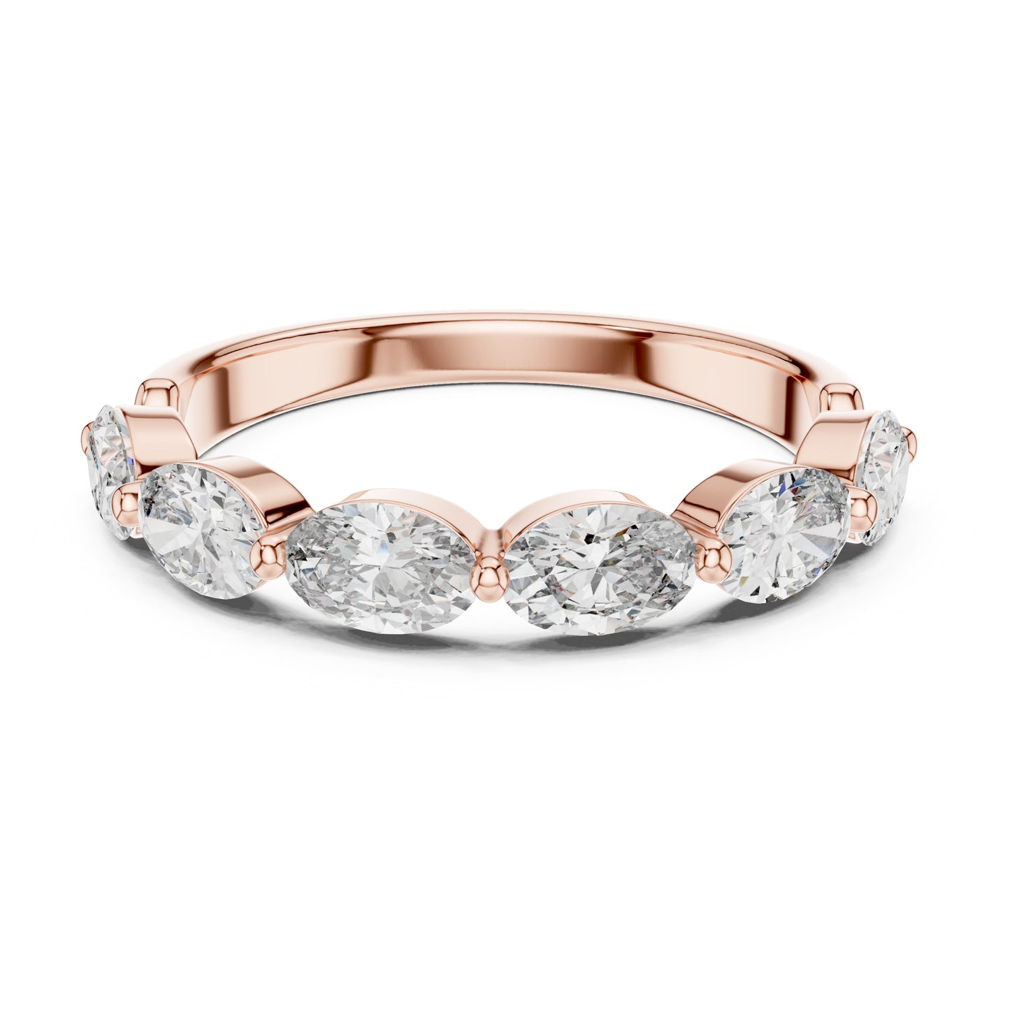 Aurora 2 Carat Oval Lab Grown Diamond Half Eternity Ring