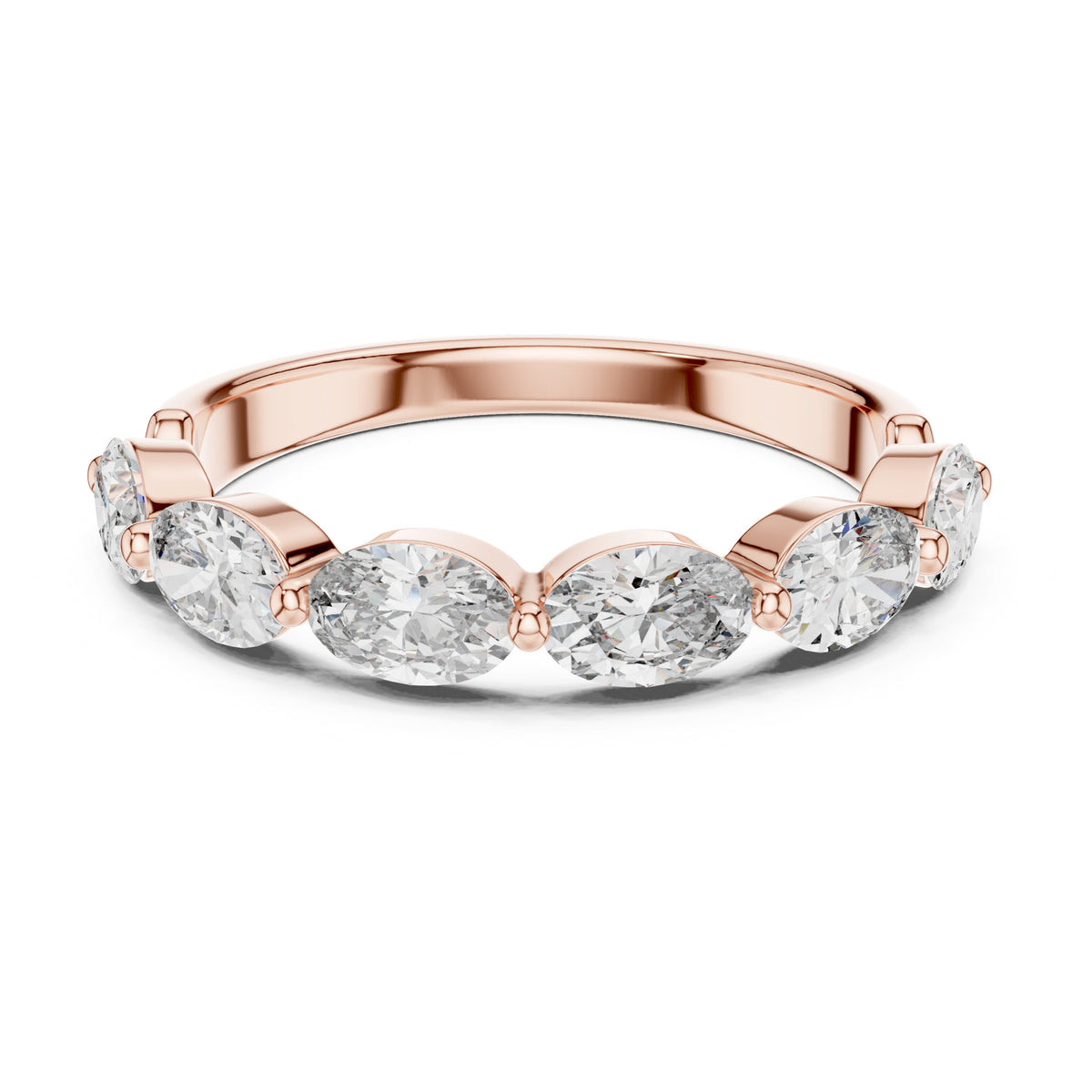Aurora 2 Carat Oval Lab Grown Diamond Half Eternity Ring