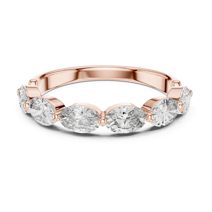 Aurora 2 Carat Oval Lab Grown Diamond Half Eternity Ring