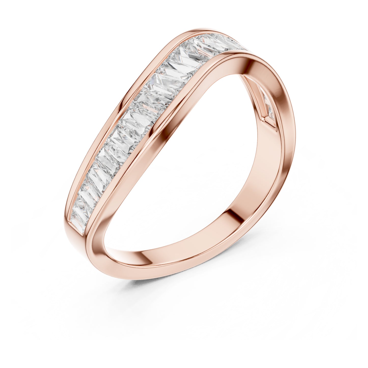 Vera Baguette Lab Grown Diamond Half Eternity Ring