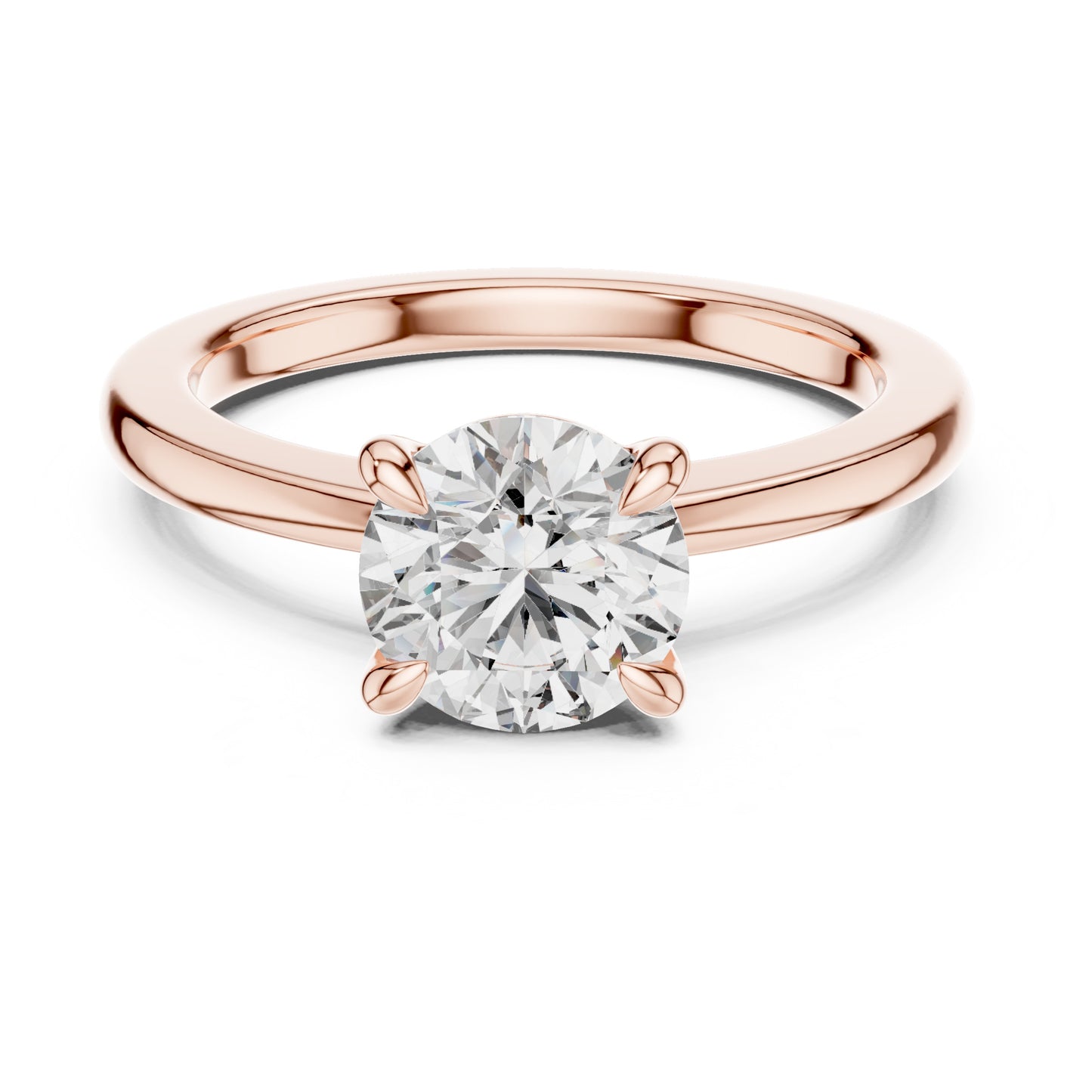 Clara 1.5 Carat Round Lab Grown Diamond Claw Solitaire Engagement Ring