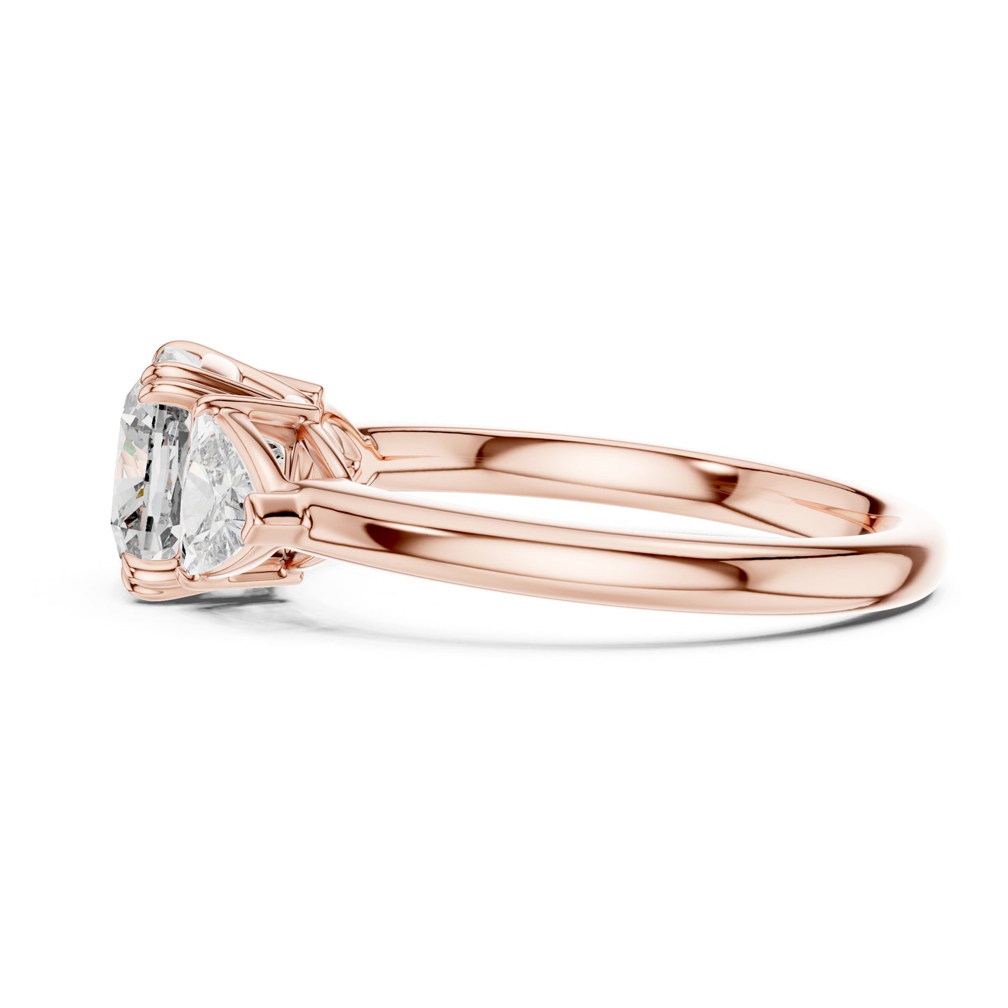 Sienna 1.5 Carat Trillion Lab Grown Diamond Slim Three Stone Ring