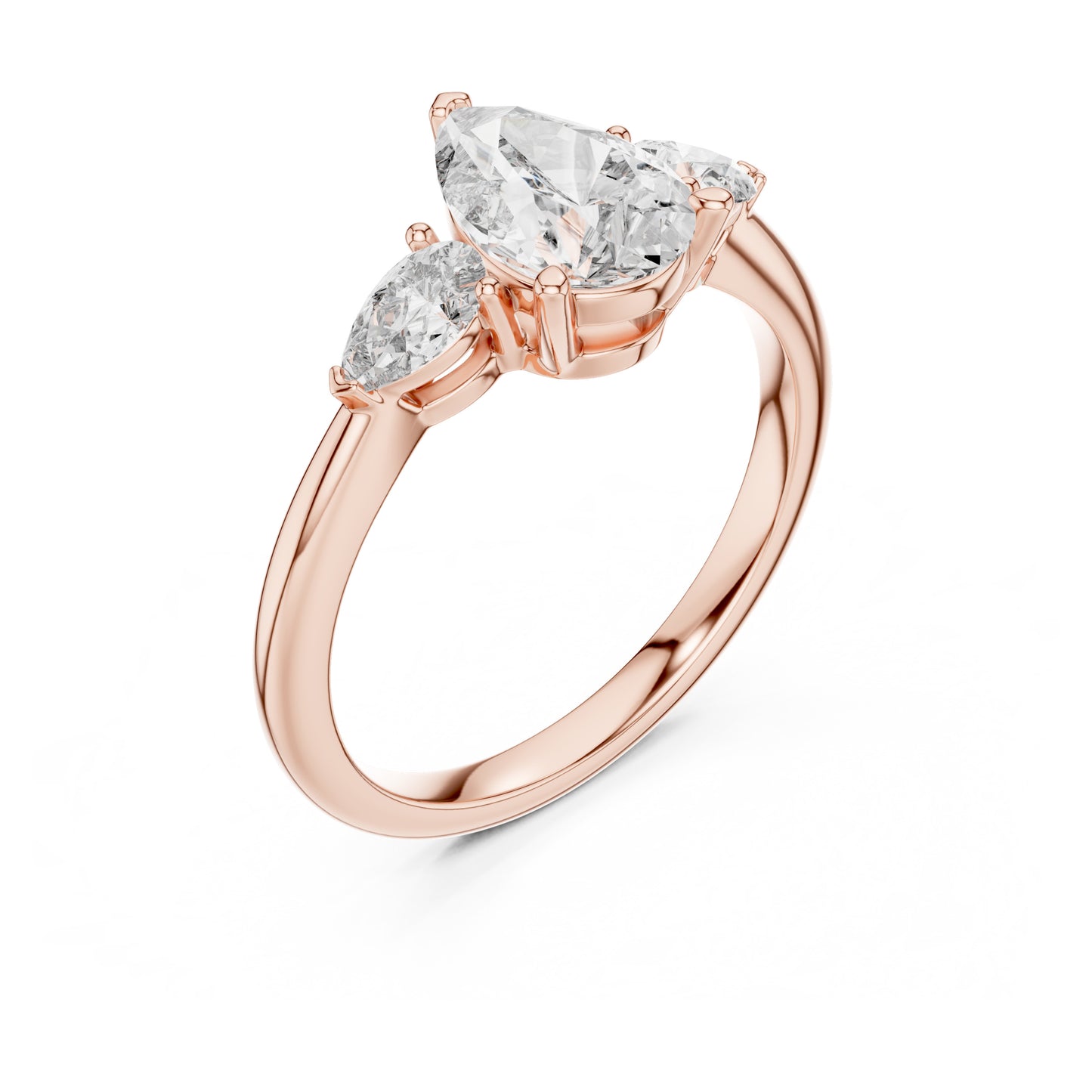 Sienna 1 Carat Pear Lab Grown Diamond Graduated Three Stone Ring