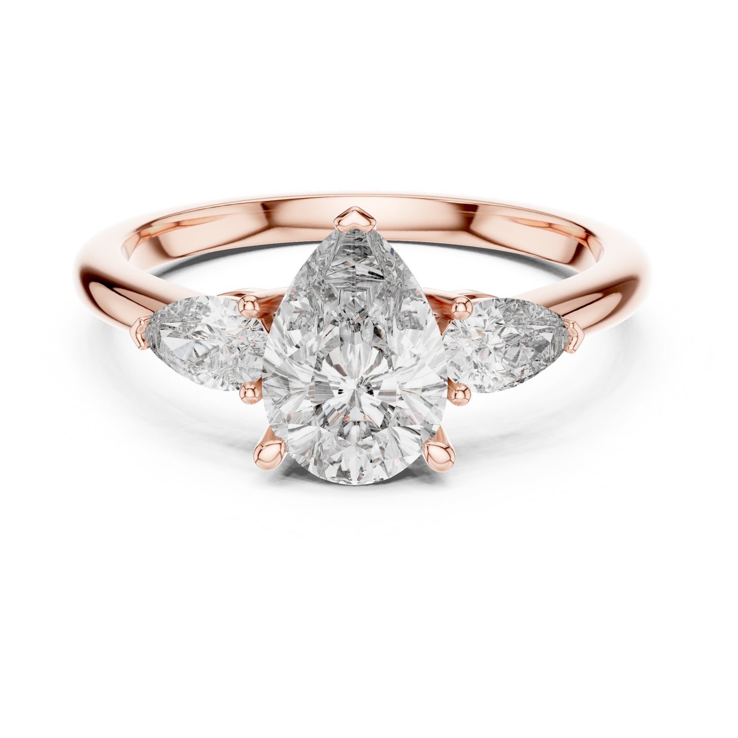 Sienna 1 Carat Pear Lab Grown Diamond Graduated Three Stone Ring
