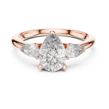Sienna 1 Carat Pear Lab Grown Diamond Graduated Three Stone Ring